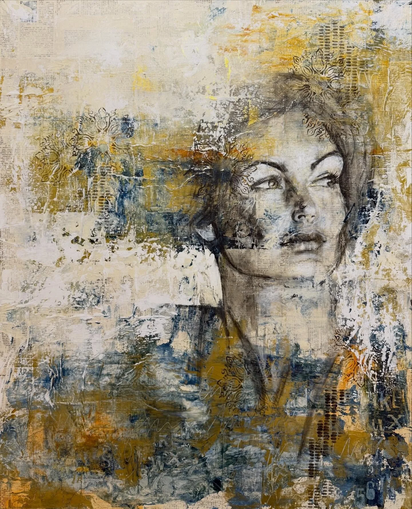 Time will Tell
100x80cm

Mixed media portrait
Expressive portrait
Art for Sale