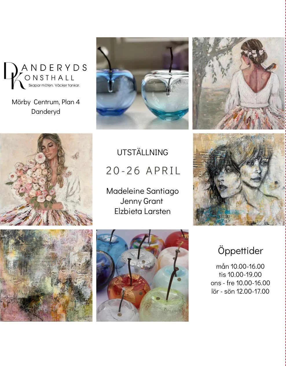V&auml;lkommen till Danderyds Konsthall
20-26 april

Working towards my next exhibition and I hope to see you there&hellip; if you are close by🤓

I will exhibit together with @madeleinesantiagoart and @happyapples_sweden ❤️❤️

Danderyds Konsthalls n