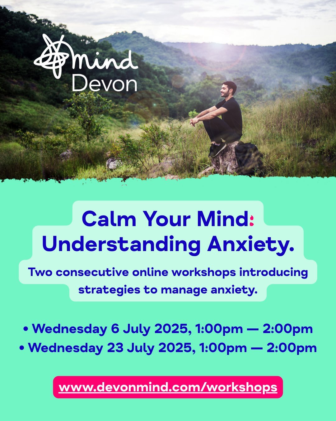 Our new workshops introducing strategies to manage anxiety, 𝗖𝗮𝗹𝗺 𝗬𝗼𝘂𝗿 𝗠𝗶𝗻𝗱: 𝗨𝗻𝗱𝗲𝗿𝘀𝘁𝗮𝗻𝗱𝗶𝗻𝗴 𝗔𝗻𝘅𝗶𝗲𝘁𝘆, are available to sign up now! 👇

📆 Wednesday 6 &amp; Wednesday 23 July 2025
⏰ 1:00pm &mdash; 2:00pm
🗺️ Online

Every