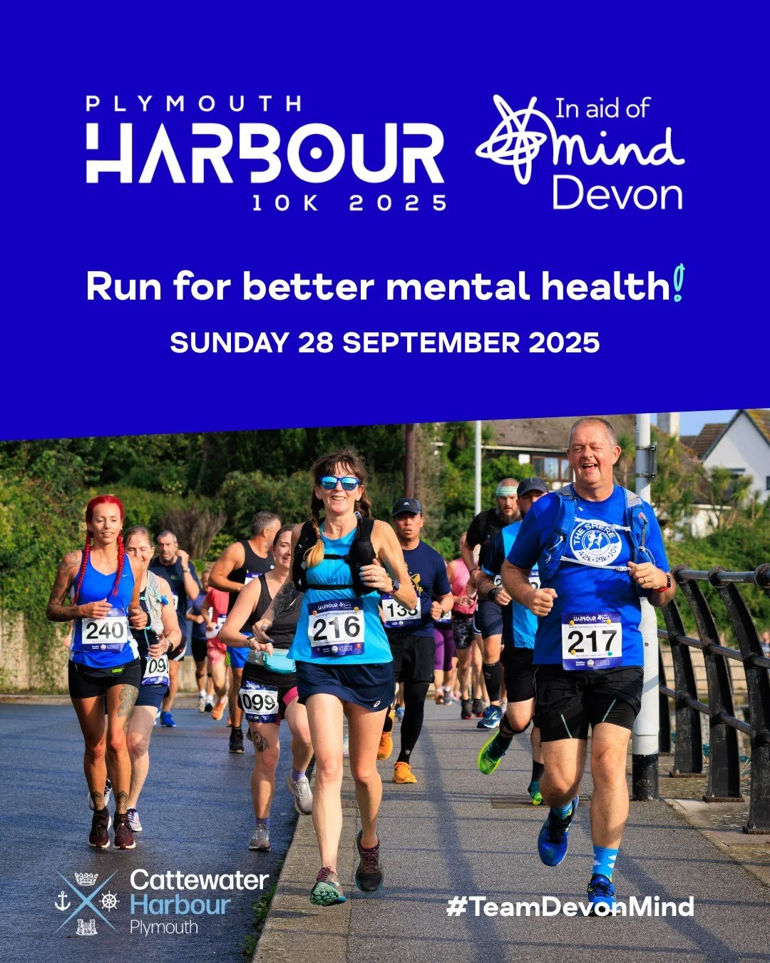 4️⃣4️⃣ days to go until our 𝗣𝗹𝘆𝗺𝗼𝘂𝘁𝗵 𝗛𝗮𝗿𝗯𝗼𝘂𝗿 𝟭𝟬𝗞 in aid of Devon Mind! 

Join our scenic community event and run around the harbour from Mount Batten to Commercial Wharf on Sunday 28 September 2025. #Plymouth

Our 10K is a unique, a