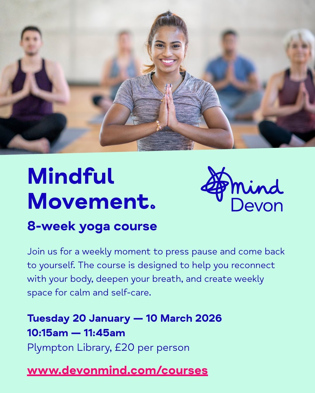 We're excited to share the launch of our new  8-week yoga course in #Plympton, 𝗠𝗶𝗻𝗱𝗳𝘂𝗹 𝗠𝗼𝘃𝗲𝗺𝗲𝗻𝘁, starting early next month! 🧘

Join us for a weekly moment to press pause and come back to yourself. The course is designed to help you re