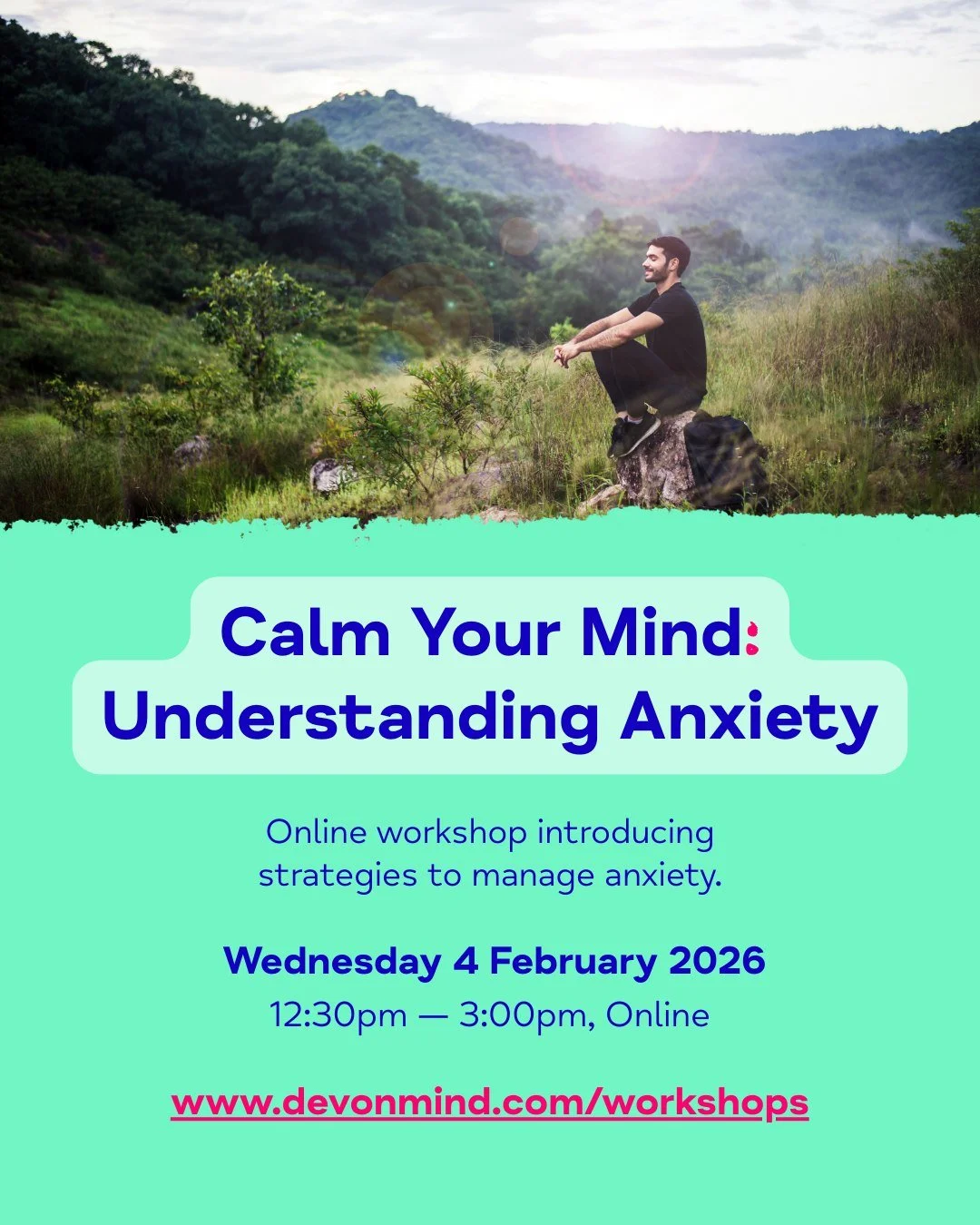 New date available for our online workshop introducing strategies to manage anxiety, 𝗖𝗮𝗹𝗺 𝗬𝗼𝘂𝗿 𝗠𝗶𝗻𝗱: 𝗨𝗻𝗱𝗲𝗿𝘀𝘁𝗮𝗻𝗱𝗶𝗻𝗴 𝗔𝗻𝘅𝗶𝗲𝘁𝘆.

📆 Wednesday 4 February 2026
⏰ 12:30pm &mdash; 3:00pm
🗺️ Online

Everyone experiences feelin