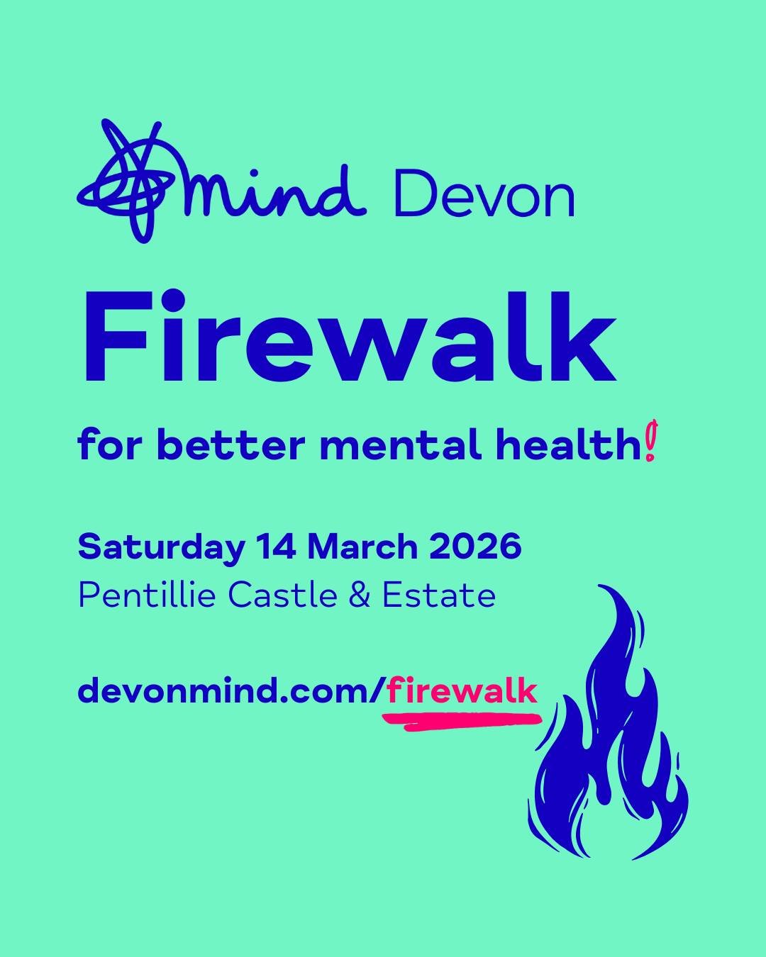 🔥 Would you walk over hot coals for better mental health? 

𝗙𝗶𝗿𝗲𝘄𝗮𝗹𝗸 𝗳𝗼𝗿 𝗗𝗲𝘃𝗼𝗻 𝗠𝗶𝗻𝗱! Join us on Saturday 14 March 2026, at the beautiful @pentilliecastle for a unique firewalk challenge and experience you&rsquo;ll never forget!

