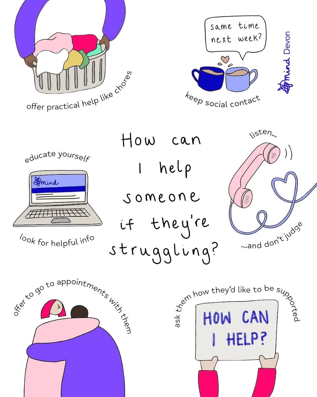 It can be very difficult to see someone you care about becoming unwell, but you don't need to be an expert on mental health to offer support. Often small, everyday actions can make the biggest difference. 💙

Read more about how to support friends an