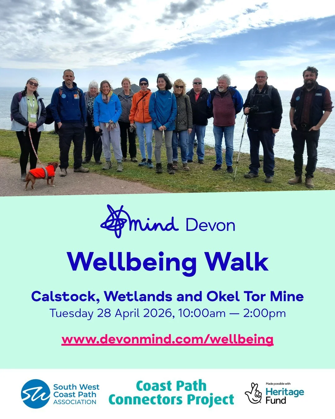 👣 𝗪𝗲𝗹𝗹𝗯𝗲𝗶𝗻𝗴 𝗪𝗮𝗹𝗸 with The South West Coast Path Association!

📆 Tuesday 28 April 2026
⏰ 10:00am &mdash; 2:00pm
🗺️ Calstock, Wetlands and Okel Tor Mine

Join our gentle 3-mile walk alongside the River Tamar, exploring the interesting h