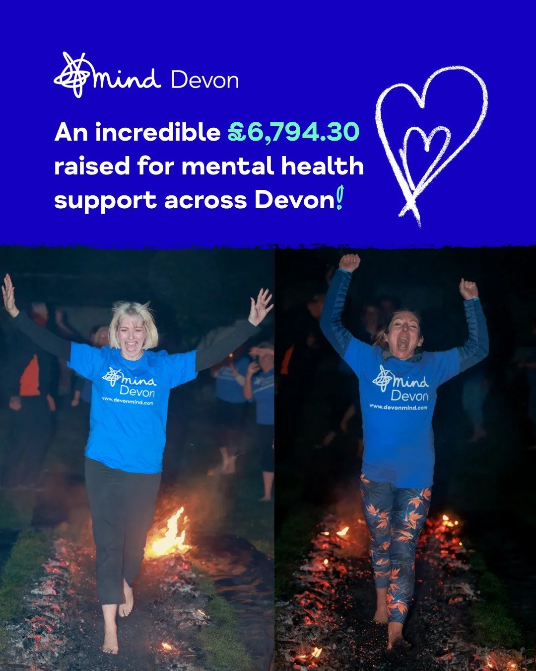 We&rsquo;re thrilled to share that an incredible &pound;𝟲,𝟳𝟵𝟰.𝟯𝟬 was raised for mental health support across #Devon at our events held at @pentilliecastleon Saturday 14 March! 💙

Co-hosted with @cornwallmind, the day brought together more than