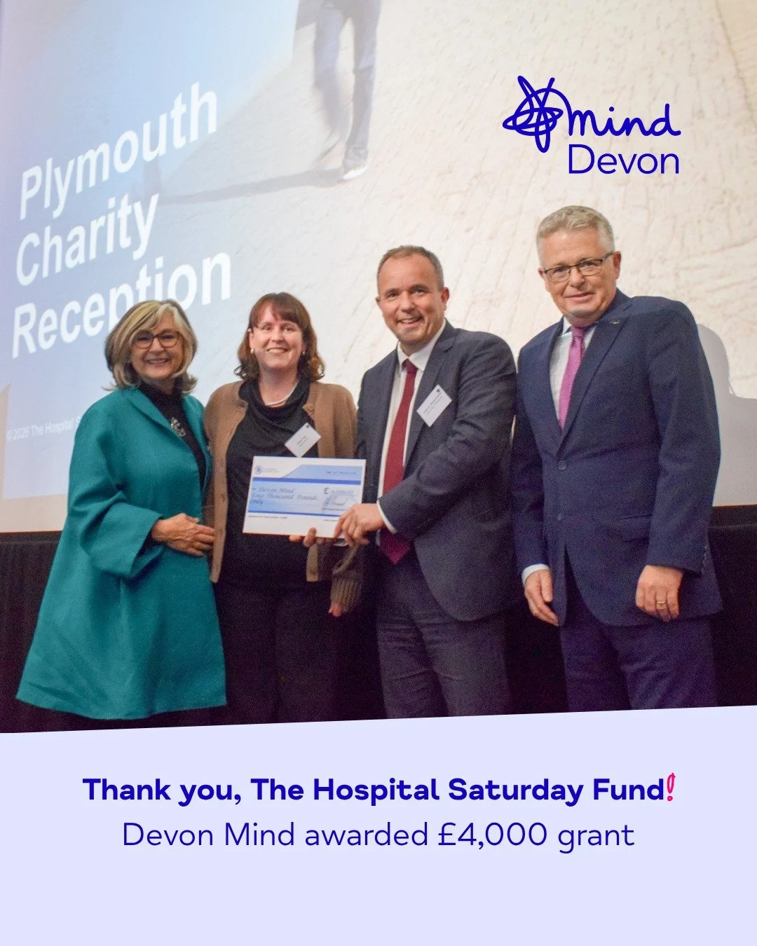 We would like to extend our thanks and gratitude to @hsfcharity for their generous grant of &pound;4,000, which was presented to our CEO, Olivia Craig, at a special Charity Reception in Plymouth last month. 

This grant will help us continue deliveri