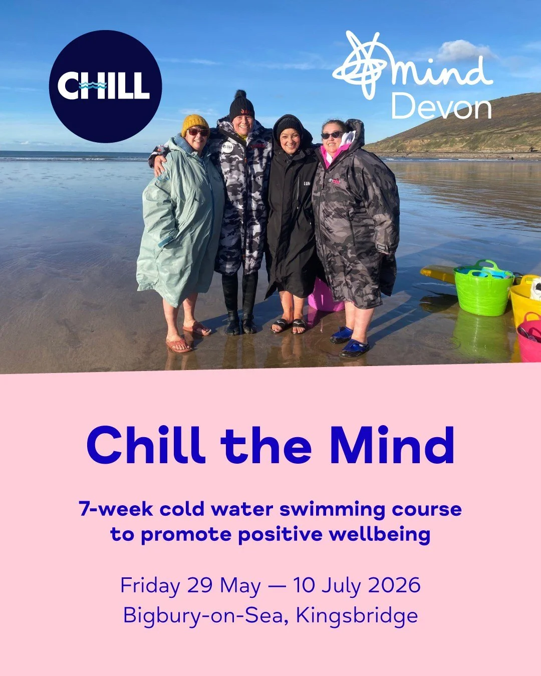 🏊&zwj;♂️ New date for our popular cold-water swimming course in collaboration with @chillsouthdevon at Bigbury-on-Sea!

📆 Fridays 29 May &mdash; 10 July  2026
⏰ 10am &mdash; 11am or 11am &mdash; 12 noon (2 available groups)
🗺️ Bigbury-on-Sea, King