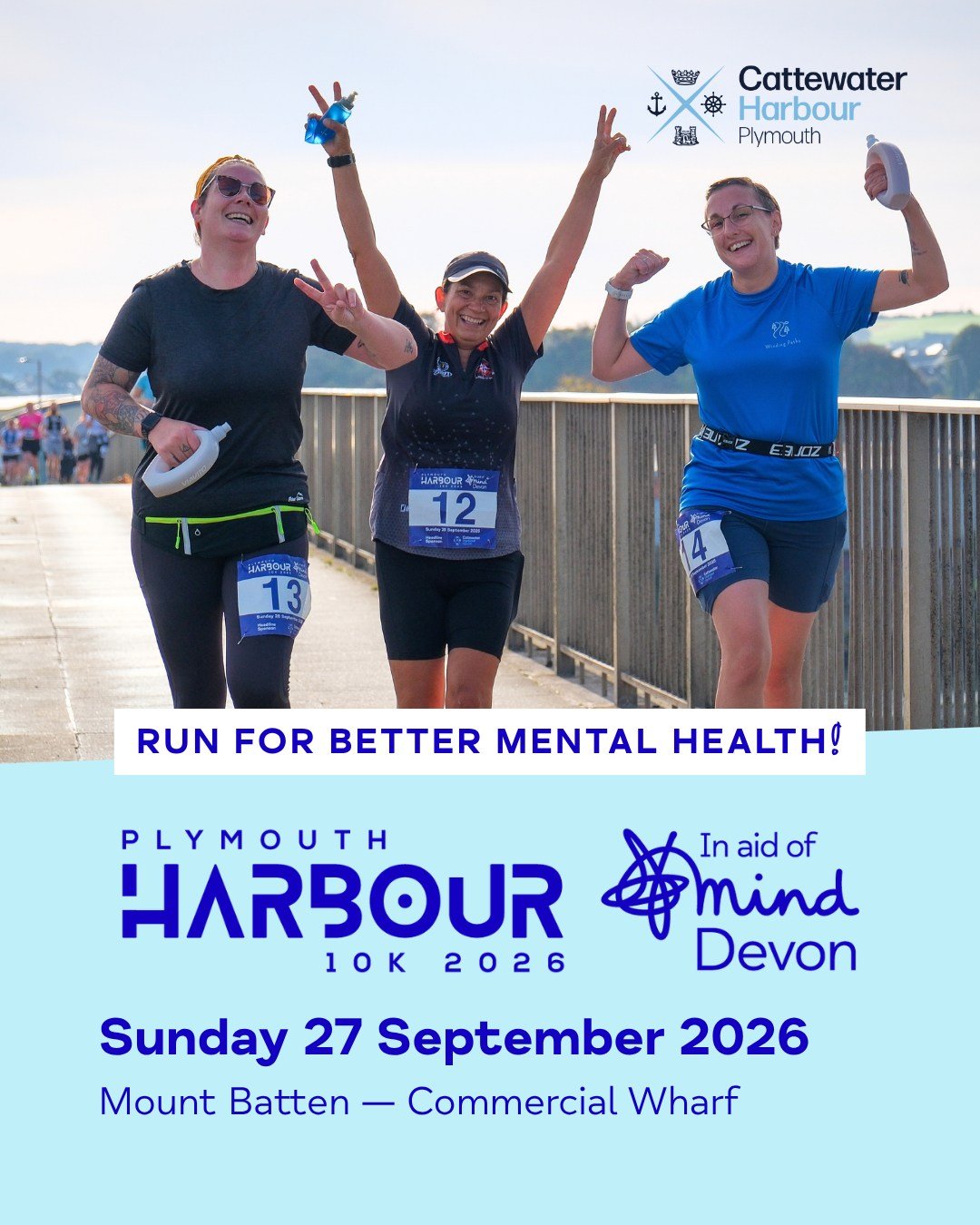 𝗧𝗵𝗲 𝗣𝗹𝘆𝗺𝗼𝘂𝘁𝗵 𝗛𝗮𝗿𝗯𝗼𝘂𝗿 𝟭𝟬𝗞 𝗶𝗻 𝗮𝗶𝗱 𝗼𝗳 𝗗𝗲𝘃𝗼𝗻 𝗠𝗶𝗻𝗱 𝗶𝘀 𝗯𝗮𝗰𝗸! 🏃&zwj;♂️🏃&zwj;♀️🏃

Registrations for our 10K community event, sponsored by @cattewaterharbourplymouth, are now open! We're calling all runners to joi