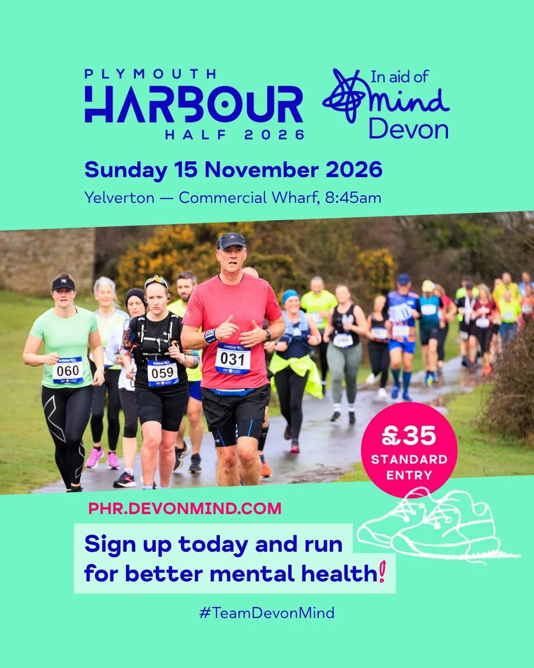 𝗦𝗶𝗴𝗻 𝘂𝗽 𝘁𝗼𝗱𝗮𝘆 𝗳𝗼𝗿 𝗼𝘂𝗿 𝗣𝗹𝘆𝗺𝗼𝘂𝘁𝗵 𝗛𝗮𝗿𝗯𝗼𝘂𝗿 𝗛𝗮𝗹𝗳 𝗶𝗻 𝗮𝗶𝗱 𝗼𝗳 𝗗𝗲𝘃𝗼𝗻 𝗠𝗶𝗻𝗱! 🏃&zwj;♂️🏃&zwj;♀️🏃

We're calling all runners to join our popular, point-to-point, scenic half-marathon to collectively fly the fl