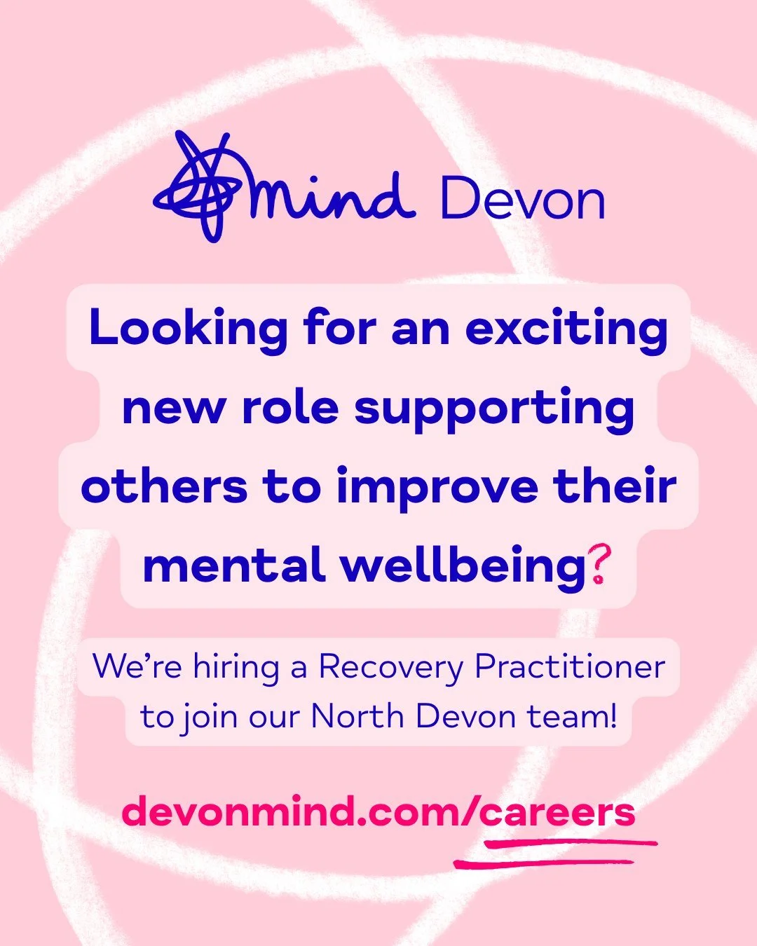 Are you looking for an exciting new role supporting people to improve their mental wellbeing? We are looking for a full-time 𝗥𝗲𝗰𝗼𝘃𝗲𝗿𝘆 𝗣𝗿𝗮𝗰𝘁𝗶𝘁𝗶𝗼𝗻𝗲𝗿 to join our team and support our work within the Devon Mental Health Alliance in No