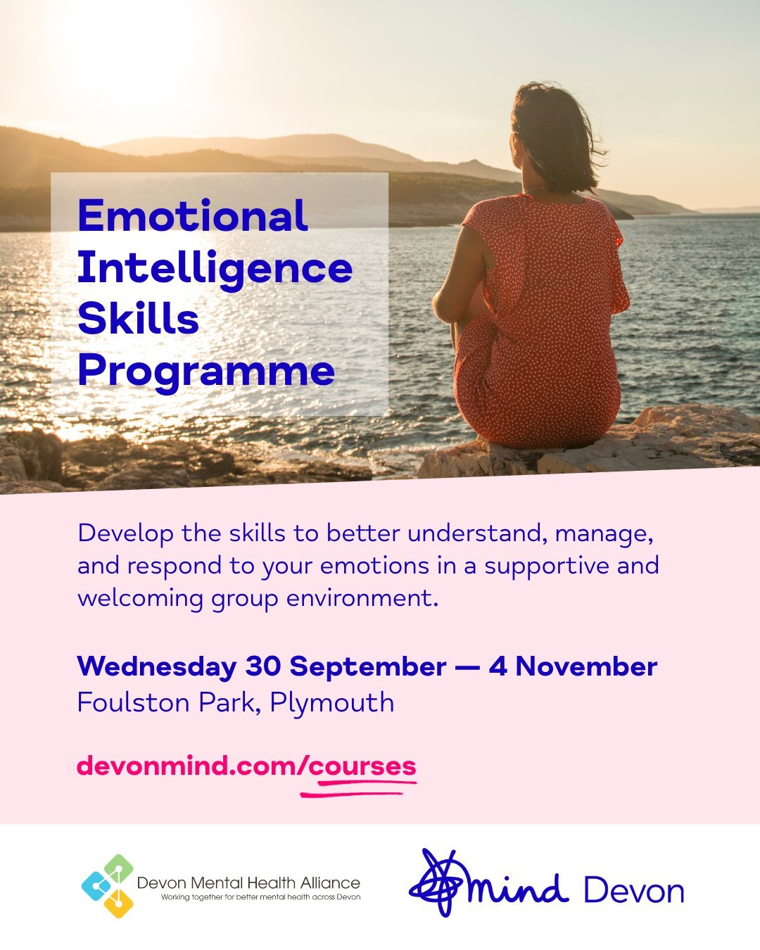 New date available for our 5-week course, 𝗘𝗺𝗼𝘁𝗶𝗼𝗻𝗮𝗹 𝗜𝗻𝘁𝗲𝗹𝗹𝗶𝗴𝗲𝗻𝗰𝗲 𝗦𝗸𝗶𝗹𝗹𝘀 𝗣𝗿𝗼𝗴𝗿𝗮𝗺𝗺𝗲

Develop the skills to better understand, manage, and respond to your emotions in a supportive and welcoming group environment.

📆 