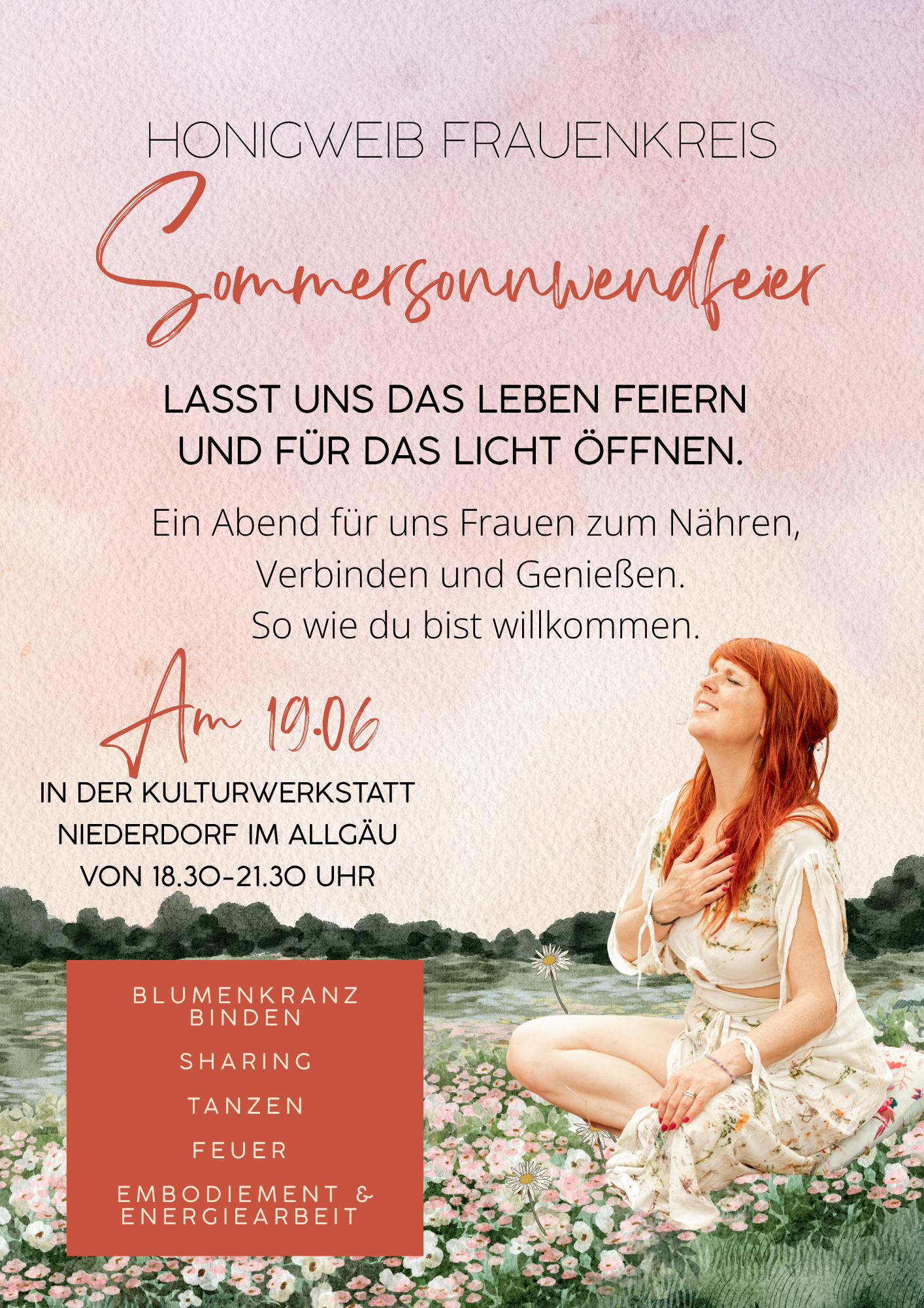 Honigweib- Frauenkreis im Allgäu | Sonnwend- Special mit Blumenkranzbinden
