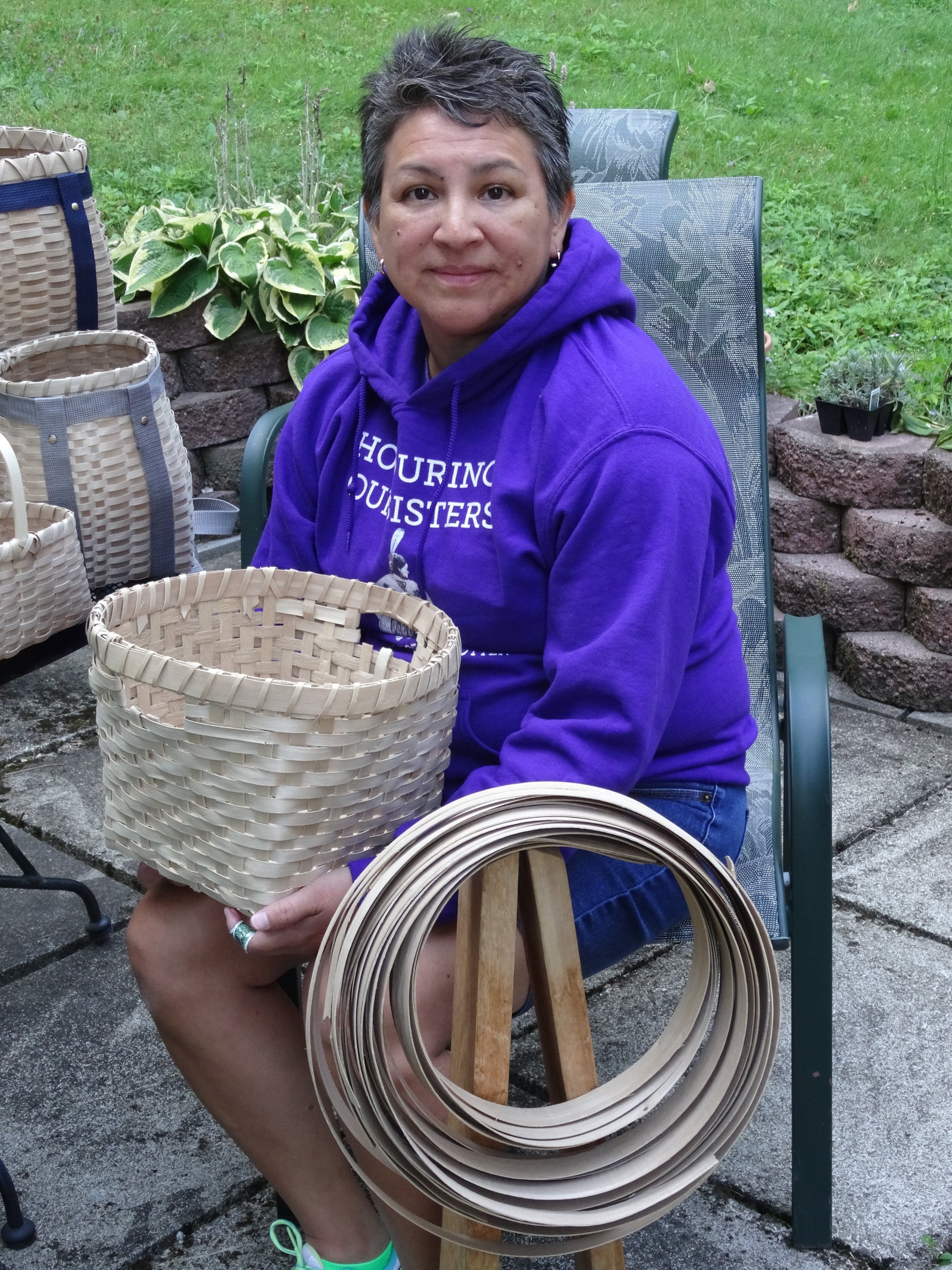Penelope Minner of the Seneca Nation makes traditional black ash baskets