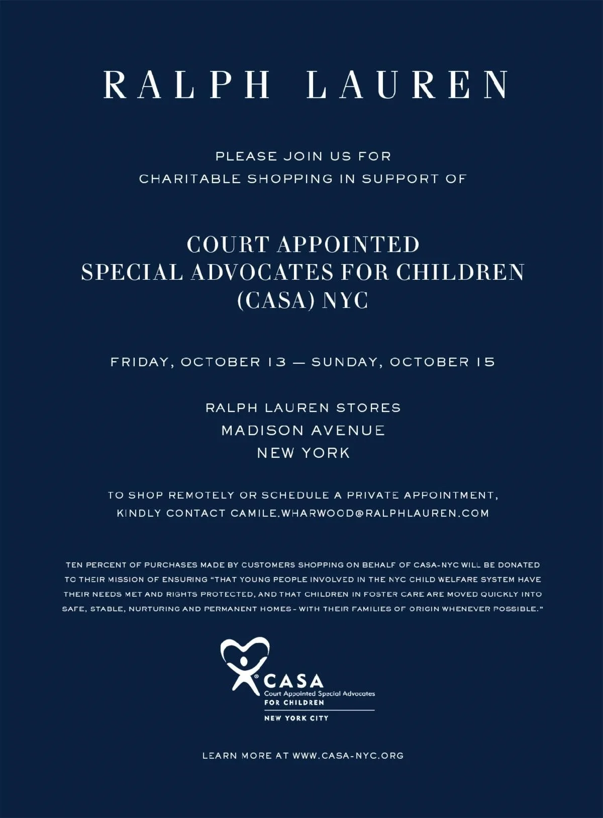 CASA-NYC Ralph Lauren Charitable Shopping