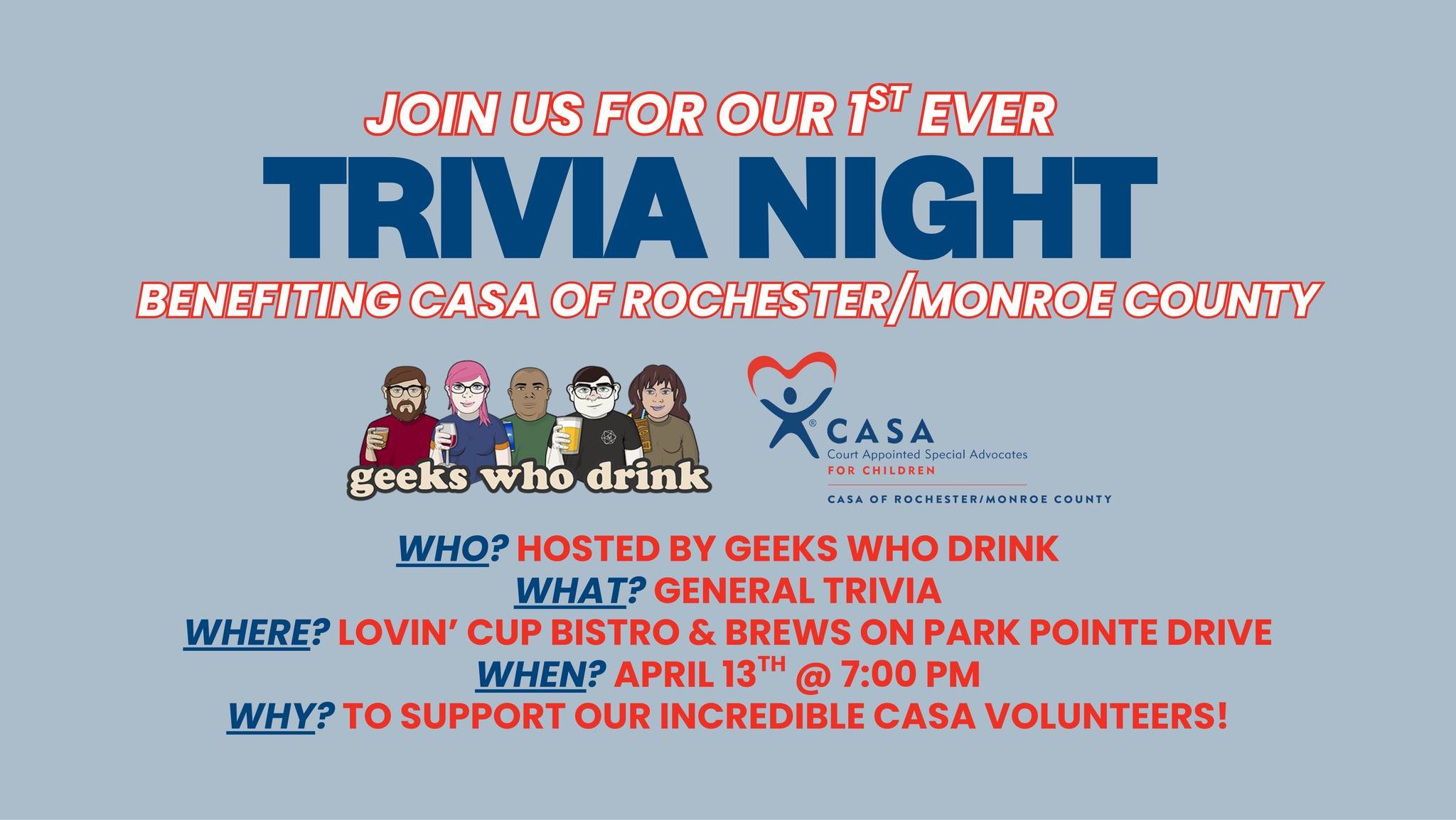CASA of Rochester/Monroe County Quiz for a Cause