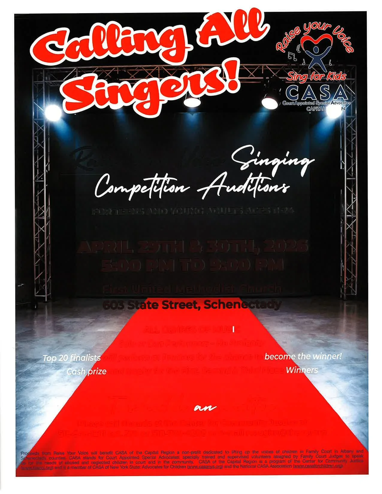 CASA of The Capital Region's Raise Your Voice Auditions