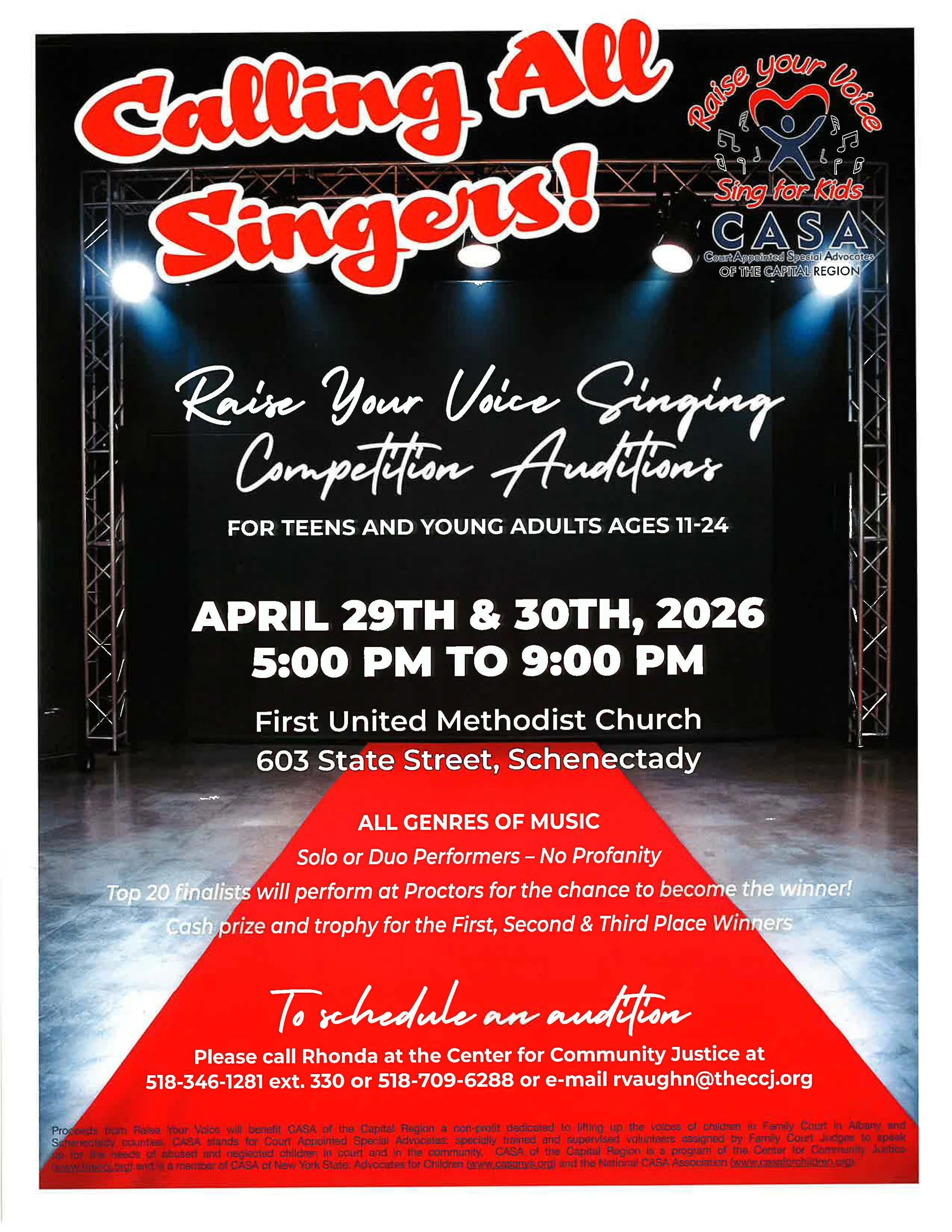 CASA of The Capital Region's Raise Your Voice Auditions 