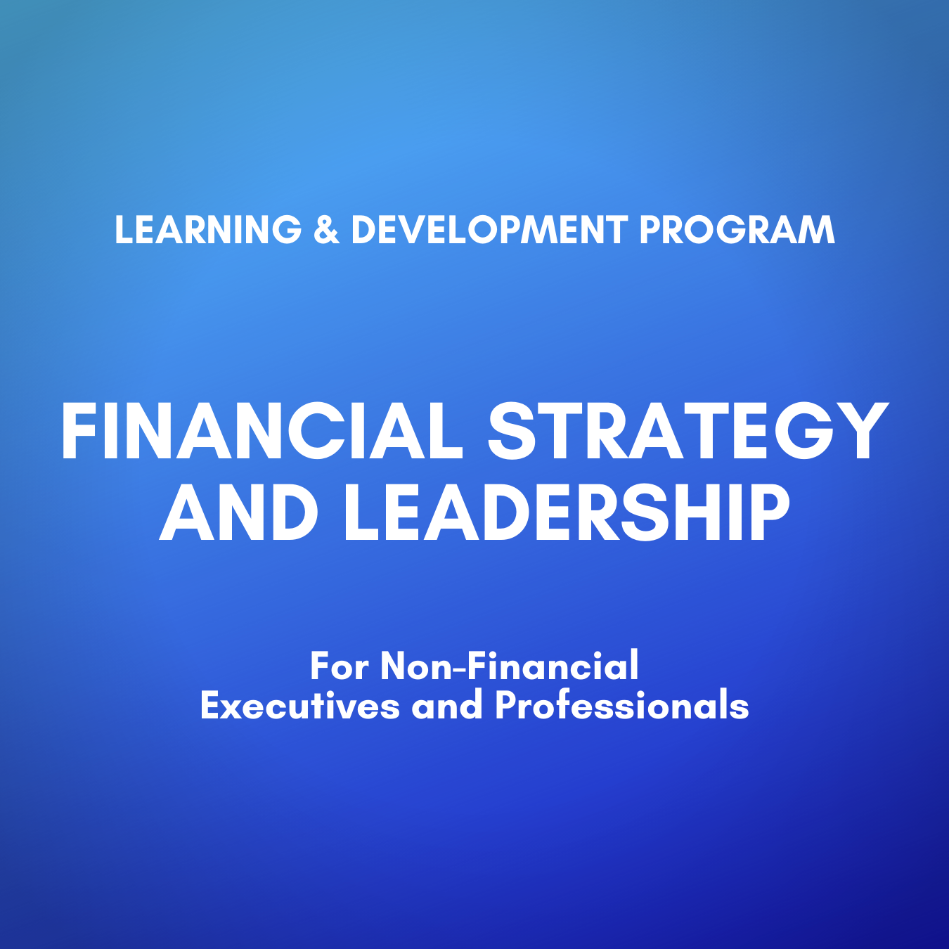 Financial Strategy and Leadership for Non-Financial Executives and Professionals