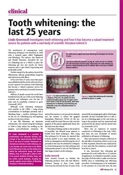 Tooth whitening: the last 25 years