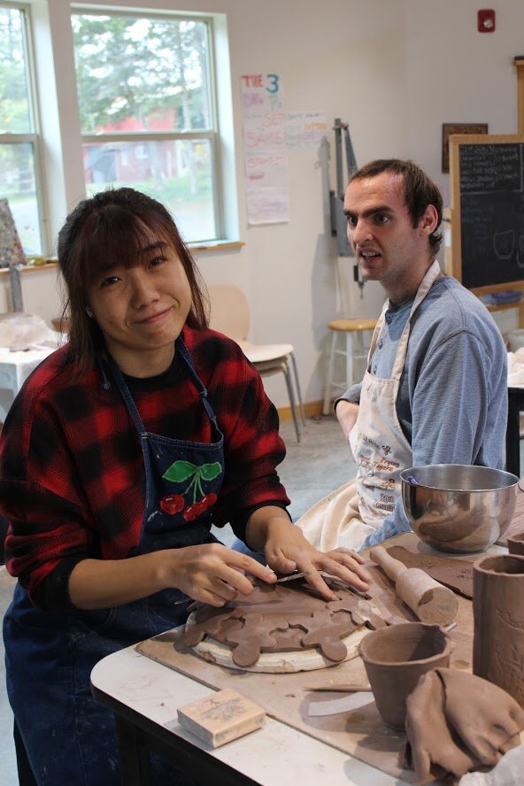 Pottery with coworker and Aamon.JPG