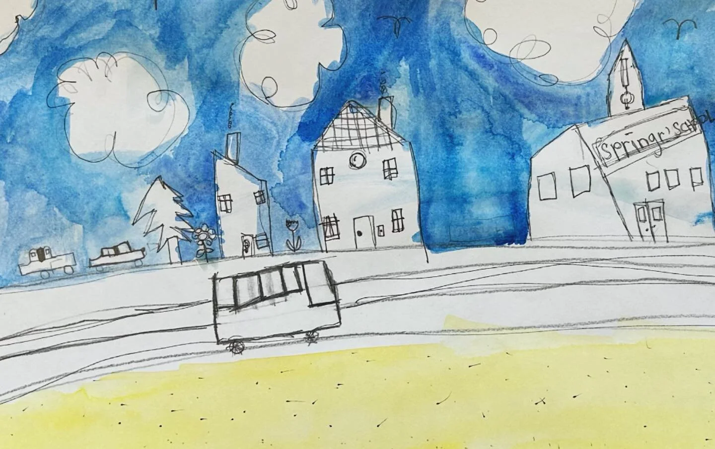Do you recognize our town? This was made by Noah (in 2nd grade I think?) in my @projectmost class yesterday