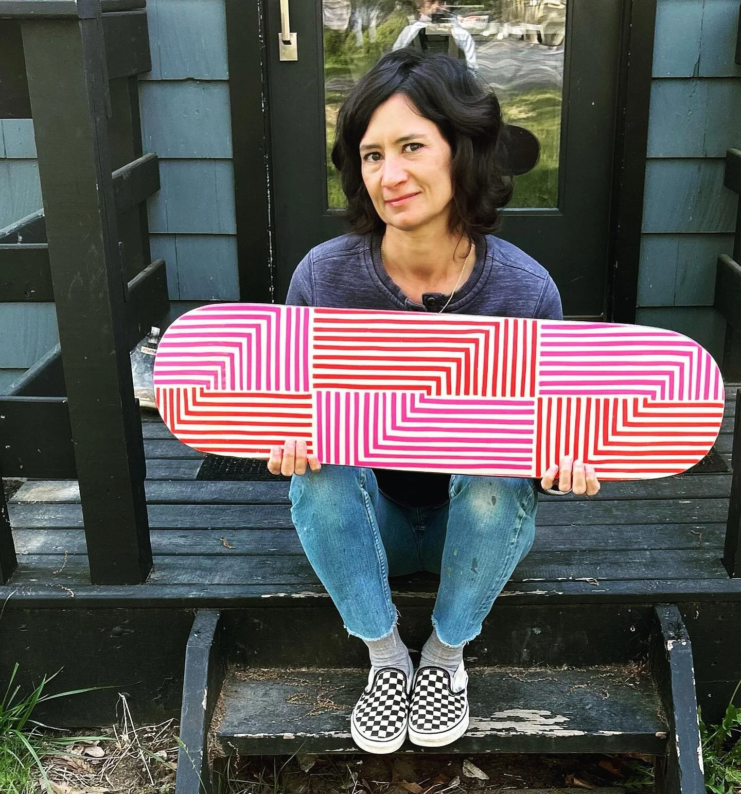 I put art on a deck for @greenportskatepark decked out fundraiser event -skate deck auction, athletic expo and fashion show all happening May 20th