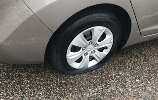Budget Rental Car Tire Goes Flat