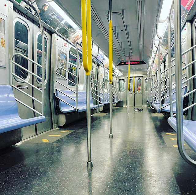 An Empty NYC Subway Car During the Height of the Pandemic