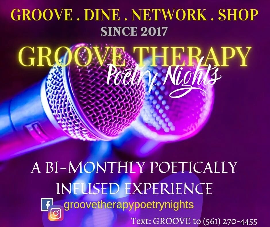 Groove. Dine. Network. Shop  @groovetherapypoetrynights 
👉🏿Link In Bio

Groove Therapy Poetry Nights, is ALL about enriching your being with Poetic vybzz that not only excites your mind but also elevates your spirit...
We call it #poetrywithpurpose