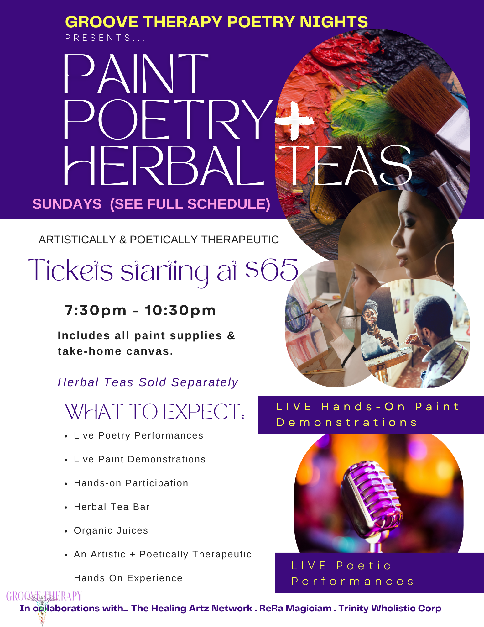 full calendar for Paint Poetry Plus Herbal Teas_ a poetically infused paint and sip currently of West Palm Beach, Florida