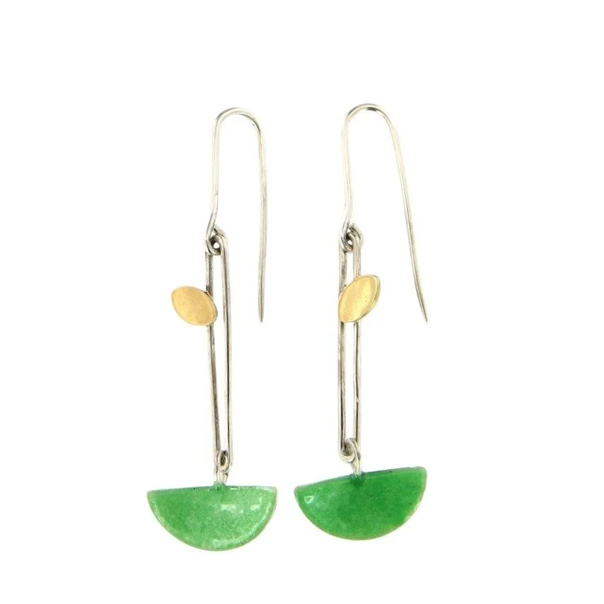 Apple green enamel, argentium & 18ct gold.jpg