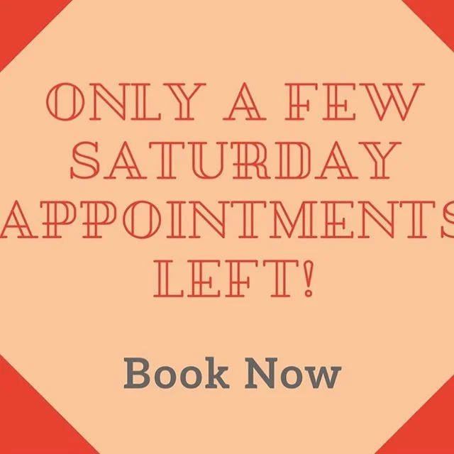 November is TOMORROW and the only Saturday appointments I have available are on Saturday November 30th.  Please contact me ASAP to get your preferred time.