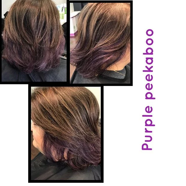 Jenn&rsquo;s peekaboo purple @matrix @empowerbeautyco #fantasycolors #fantasycolor #socolorcult