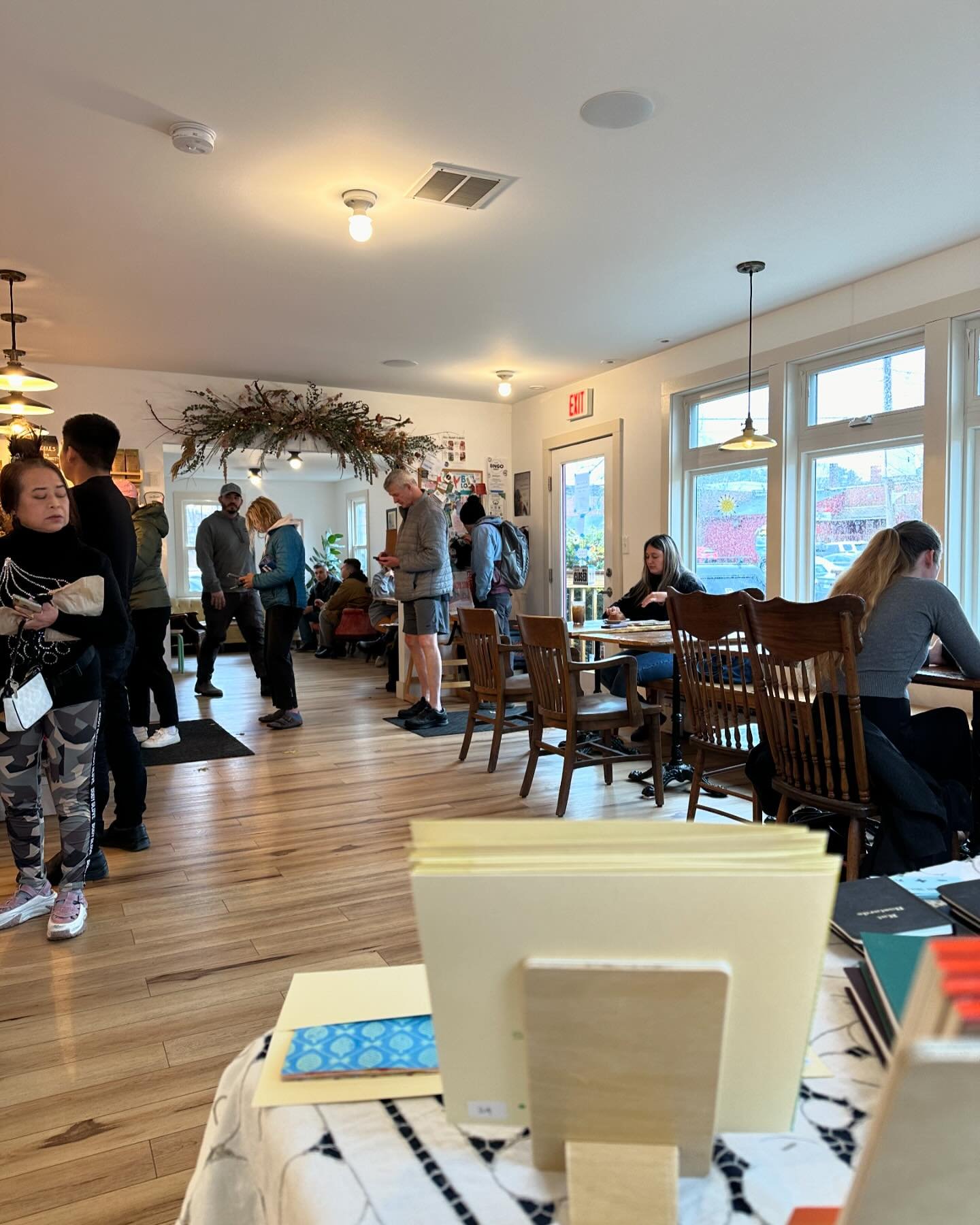 Strong Arm Bindery Pop-Up is happening right now @coveside_coffee! We&rsquo;re here til 1:00pm, and there could not be a nicer place to be on this cold, dank Saturday. Come say hello!