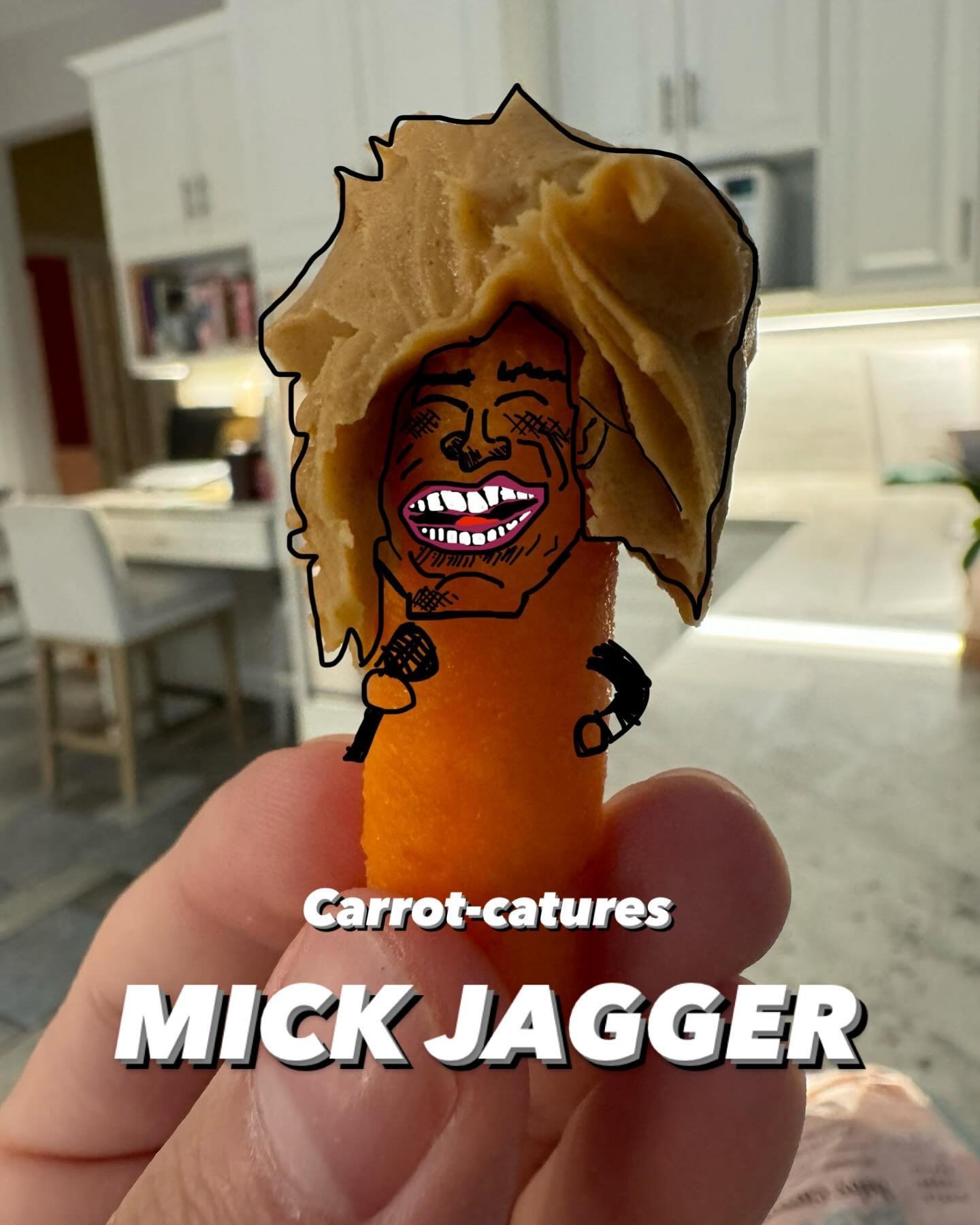 Introducing CARROT-CATURES. A spinoff from my &ldquo;Carrot Cuts&rdquo; series launched back in 2020. Enjoy the veggies 🤓🥕 

And to answer your questions: Yes the hair is made out of peanut butter. 🥜

#carrots #jokes #carrotcatures #illustration #