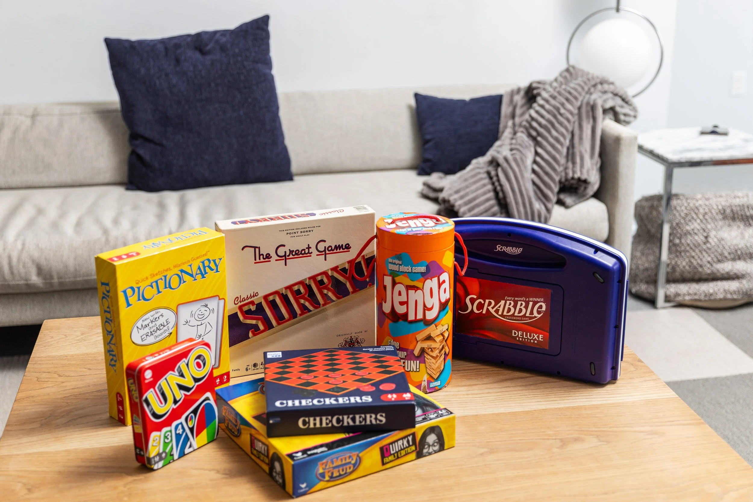 A selection of board games are provided