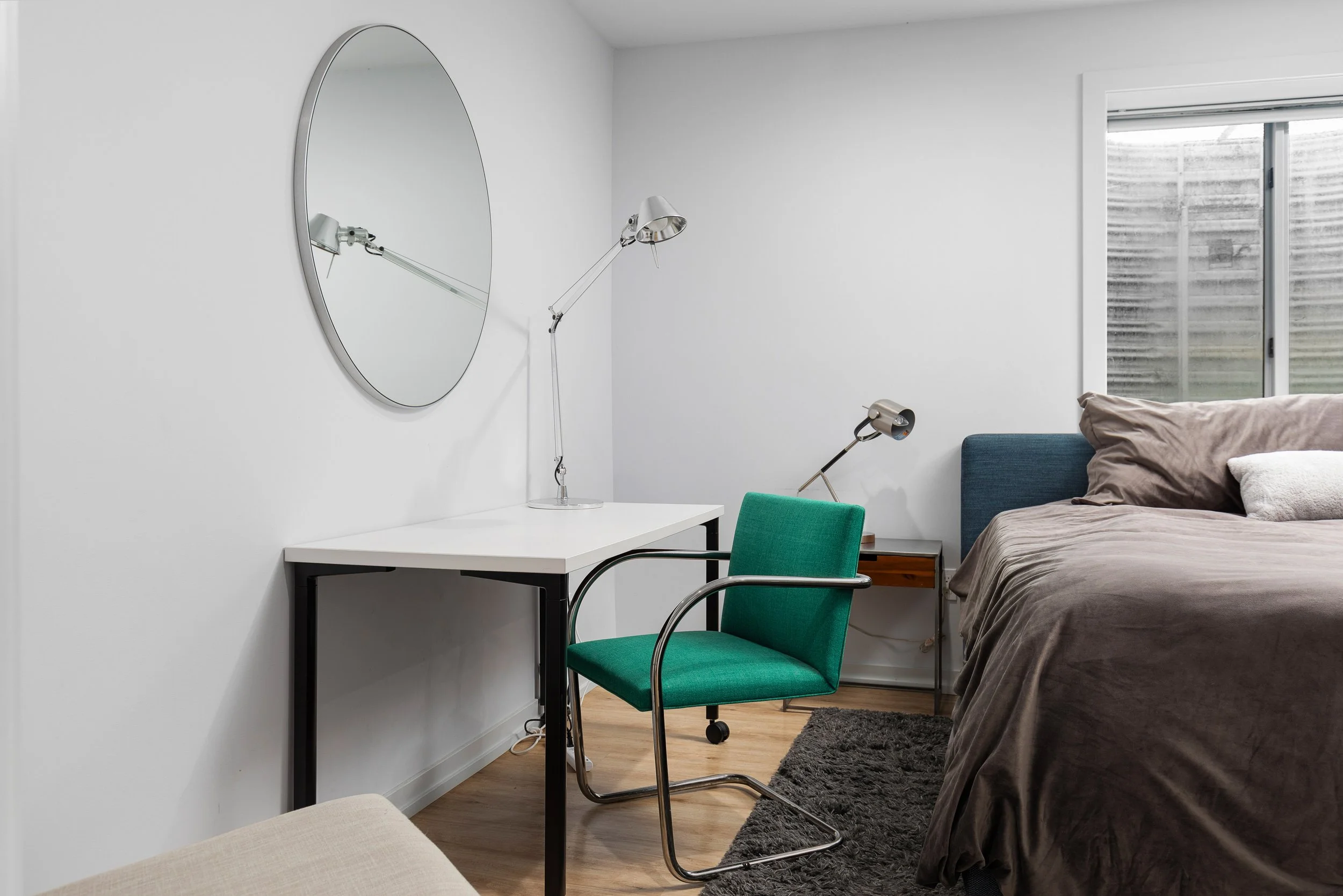 A desk with mirror is available in the lower level Master bedroom