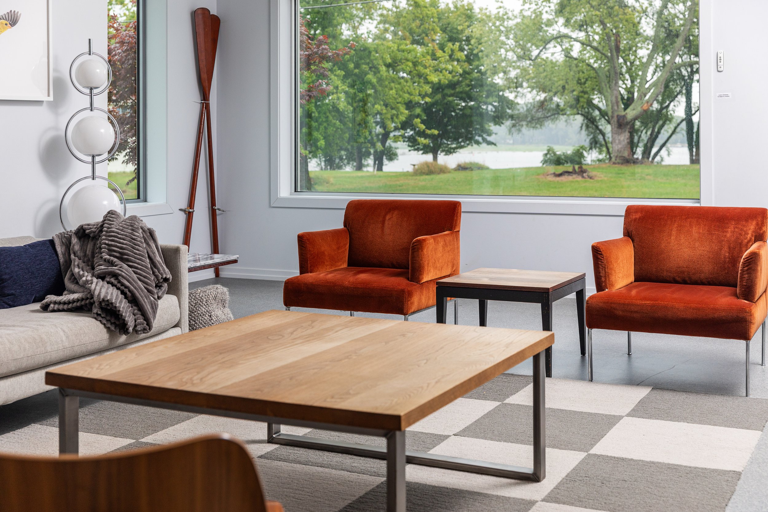 Wake up to relaxing views of the lake in the morning... The large coffee table is perfect for board games