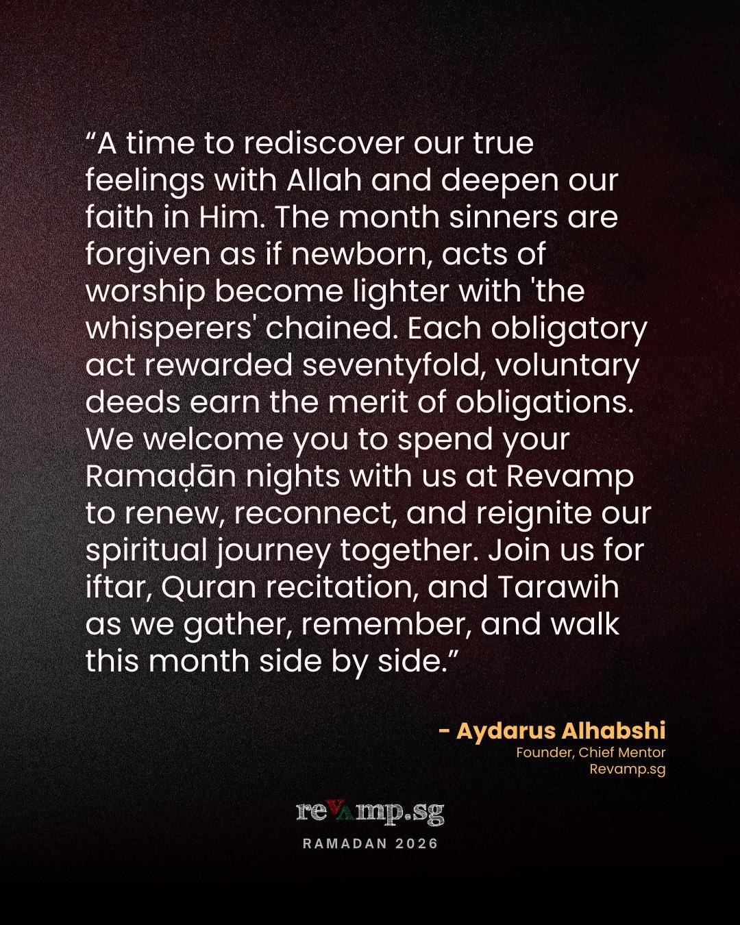 A month to rediscover ourselves!
Brothers onsite - our nightly quran date!
.
If you all have the means please do support our cause in this blessed month!
.
Visit our website under Resources > Ramadhan Gems for this month!

Hope it benefits!