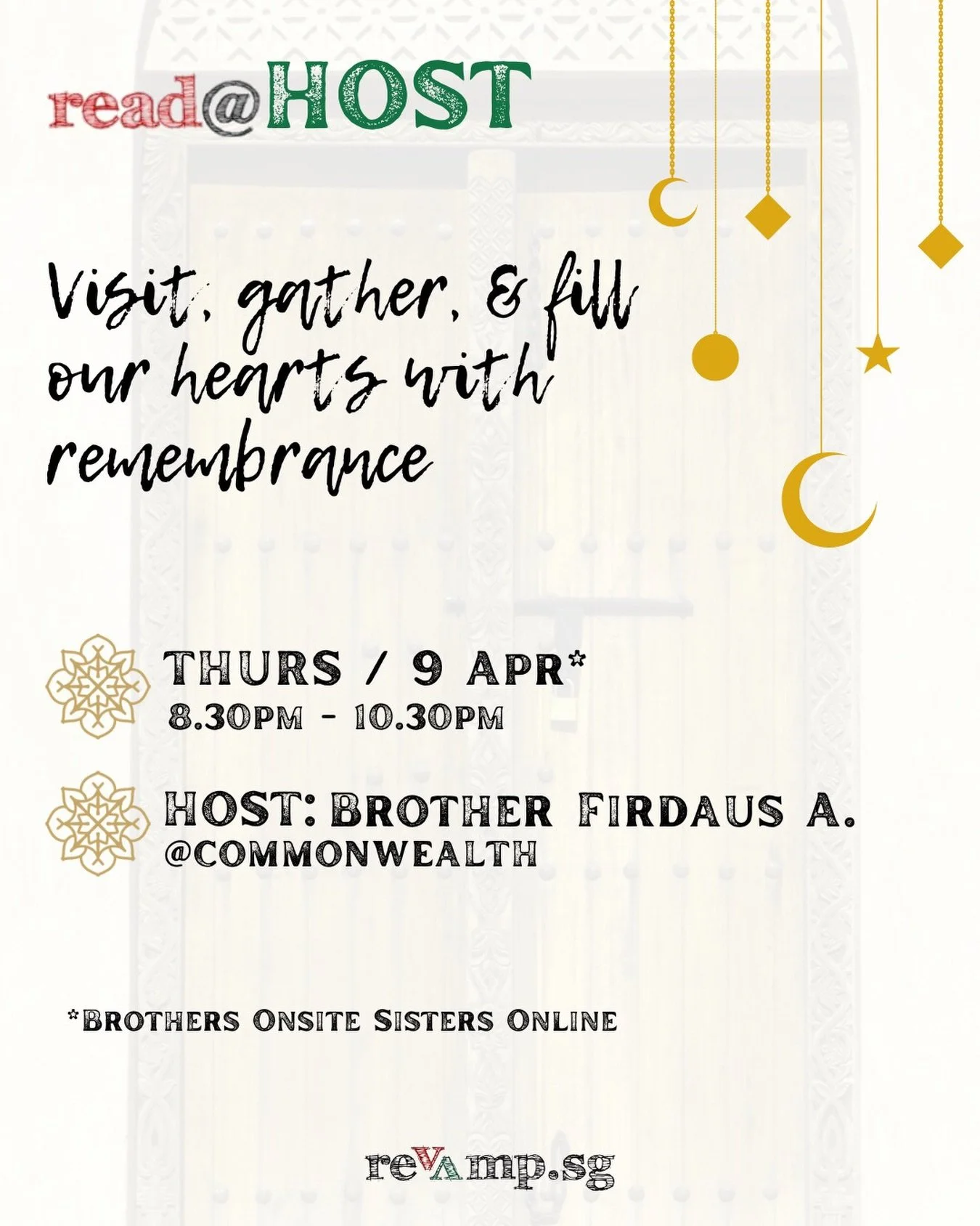 Let us continue with our Raya visiting this Syawal while maintaining the sweet bond and momentum we had with the Quran in Ramadhan!

Do join us this Raya visit for our REad gathering at Commonwealth, hosted by our dear brother Firdaus Abdullah. For b
