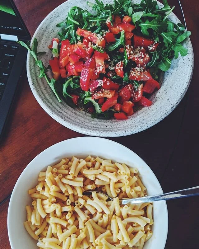 Mostly whole foods. Sometimes processed. All plant based. All good. Thank you to Annie's for making a vegan Mac and Cheese. And thank you as always to our local farms for all of the abundant salads. What's your lunch looking like?
.
.
.
.
#plantbased