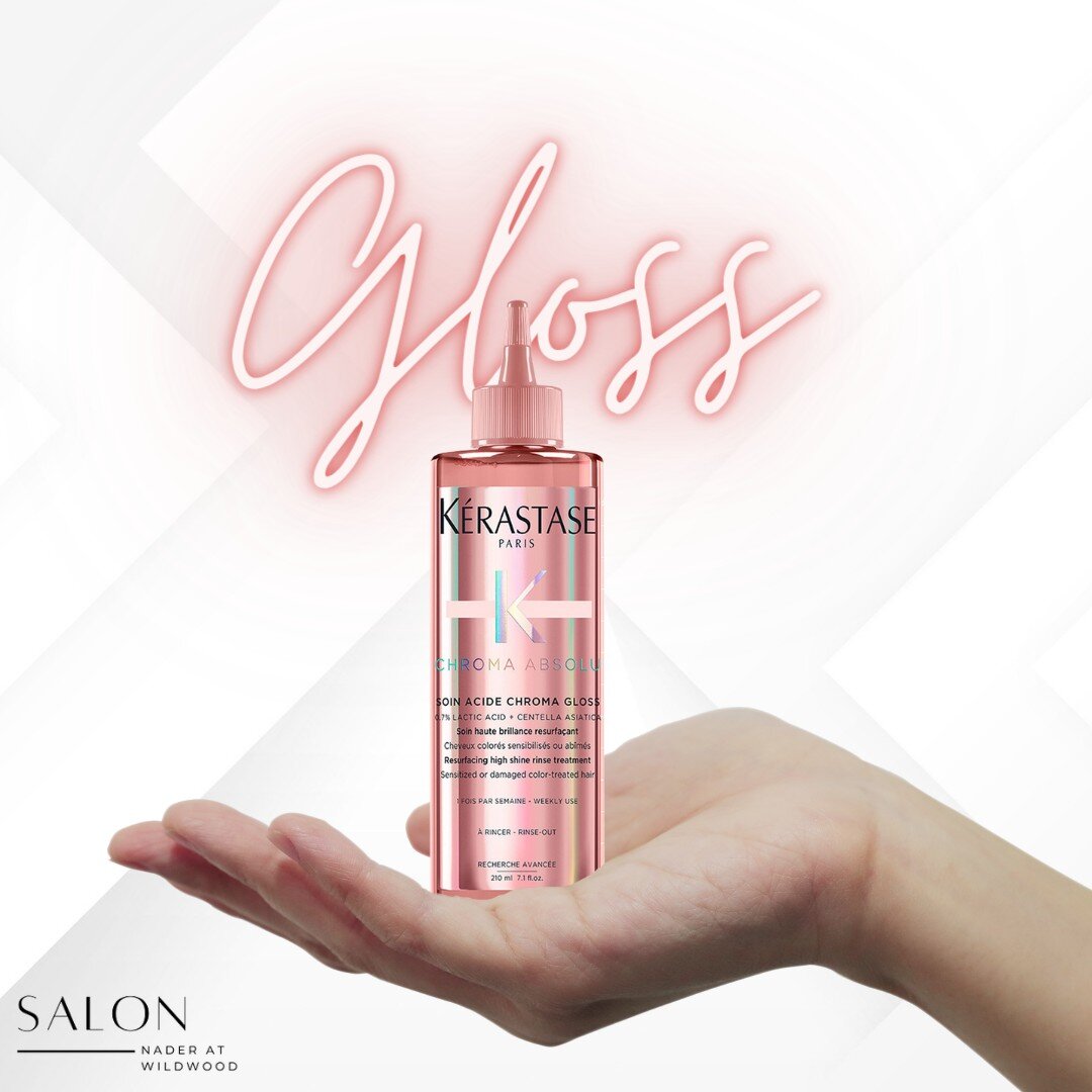 Want to re-acquire the gorgeous shine you had after you colored your hair? This is definitely the treatment you want to use! K&eacute;rastase Soin Acide Chroma Gloss is a high-shine treatment for colored hair, and we have it in stock! Get that glossy