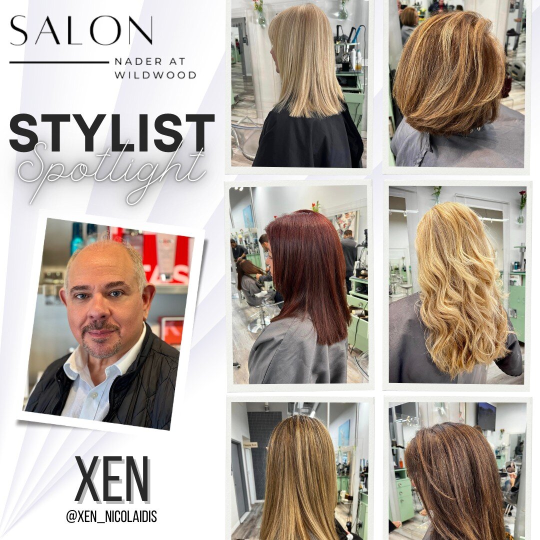 Stylist Spotlight: Xen!! Having been in the industry for over 35 years, Xen has a passion for making people look and feel their best. Check out his work on @xen_nicolaidis on IG and Xen at Salon Nader on FB and book your appointment today!

#salonnad