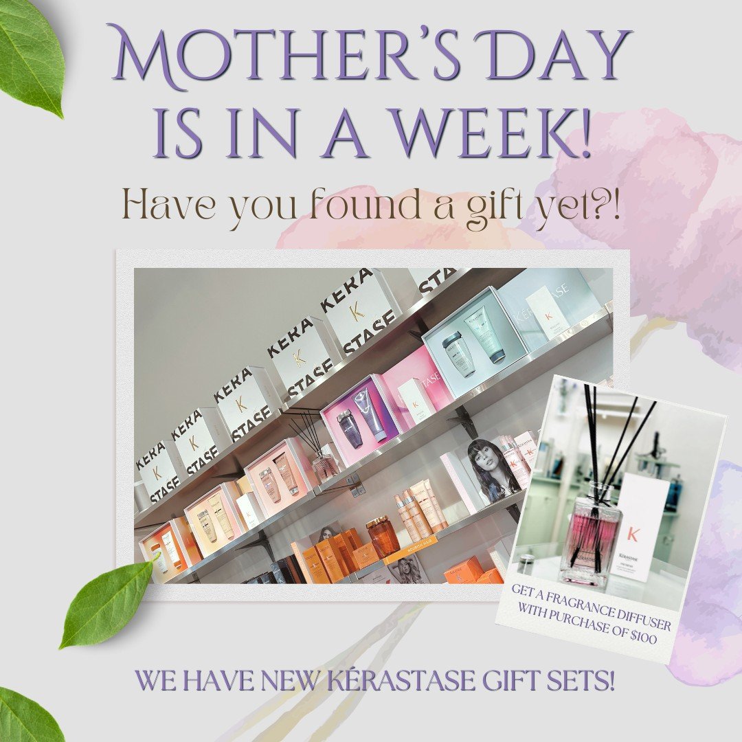 Mother's Day is in a week! Are you ready for it? We have new K&eacute;rastase gift sets in stock and a special gift with any $100 purchase of K&eacute;rastase of a fragrance diffuser! 

#hairsalon #salonnaderdc #salonnaderatwildwood #bethesdahairsalo