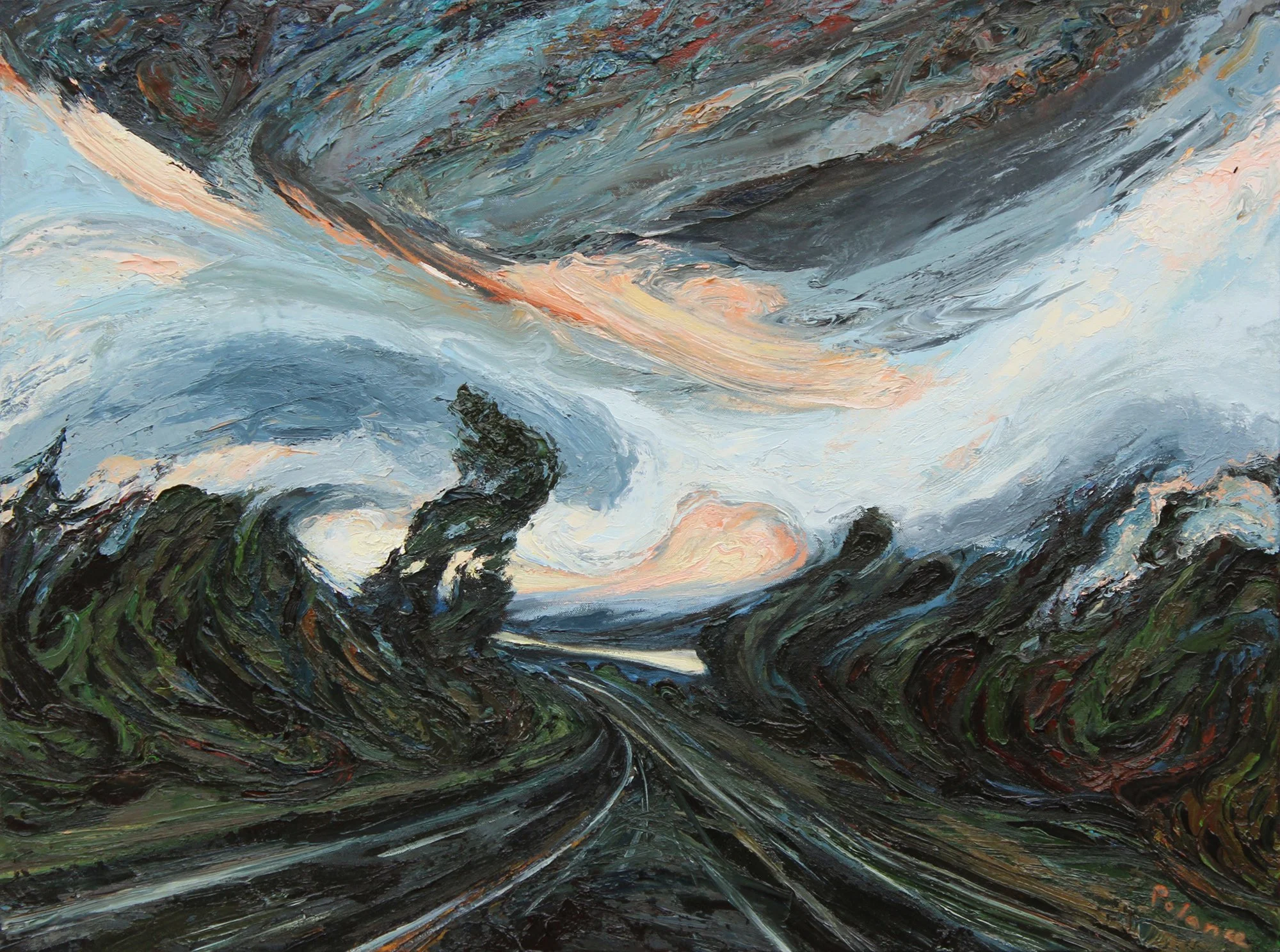 Morning, Route 23, oil on canvas, Joyce Polance