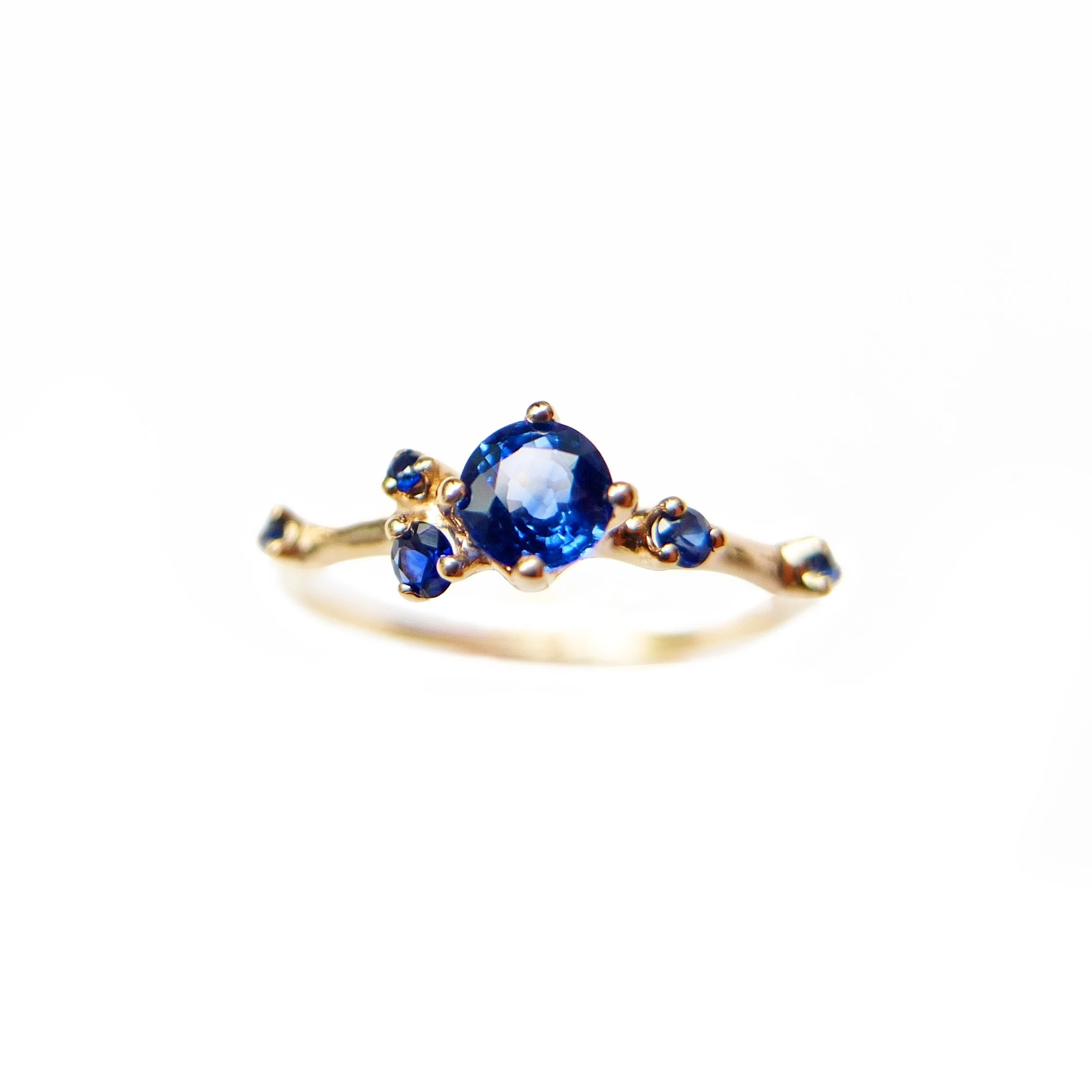 Blue Sapphire Princess Ring - R101