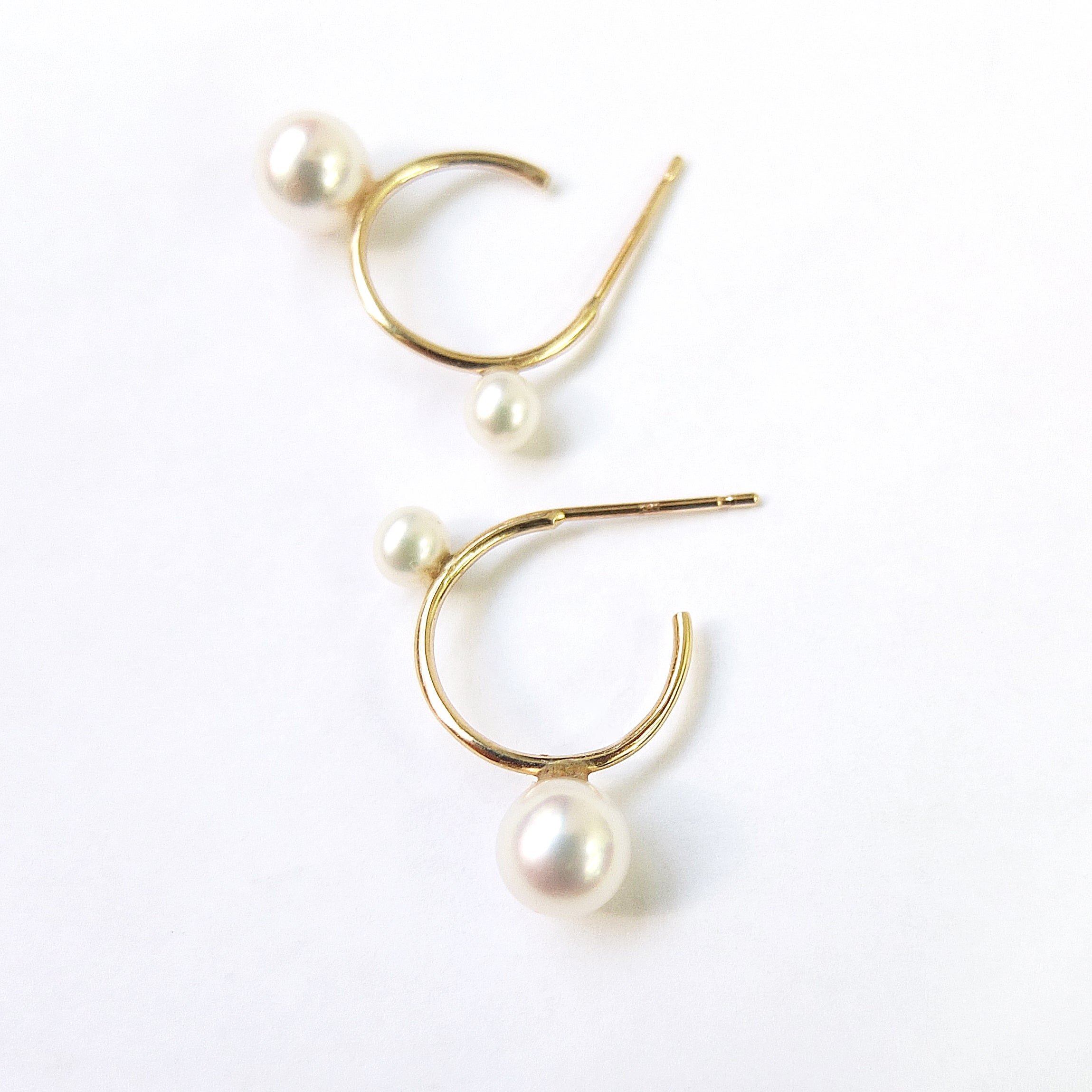 Pearl Cluster Hoop Earrings - E185 — N+A - Handmade Fine Jewelry in NYC