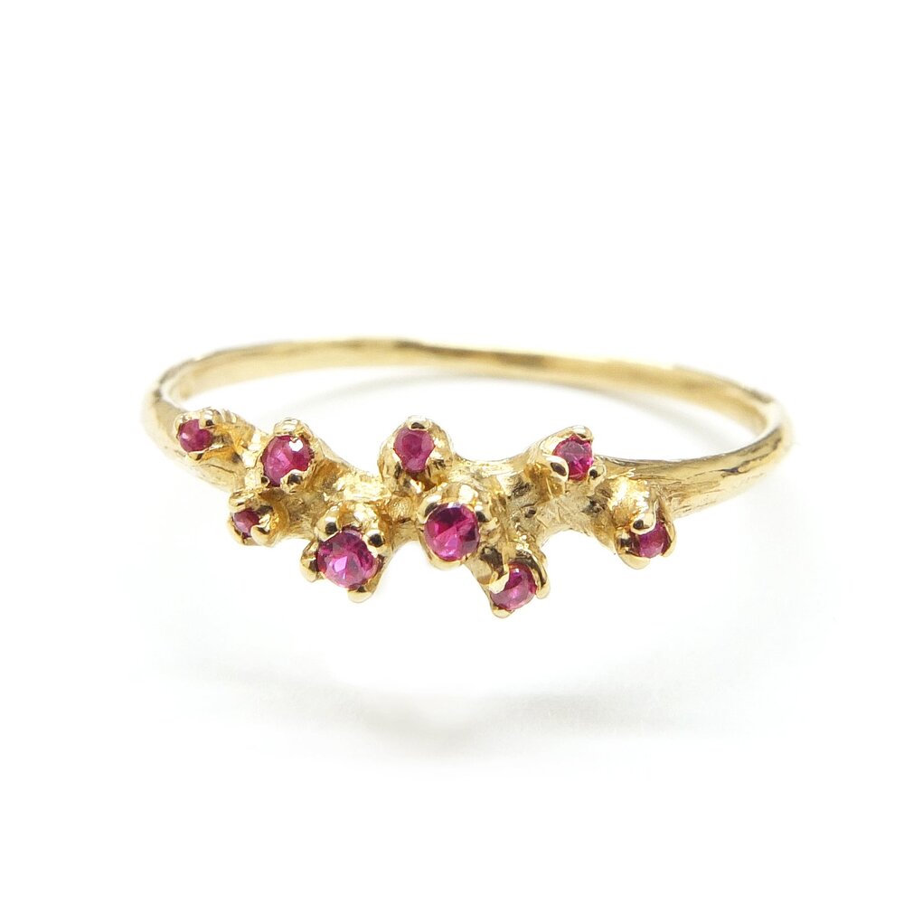 Open Top Cluster Ring with Ruby - R062 — N+A - Handmade Fine Jewelry in NYC