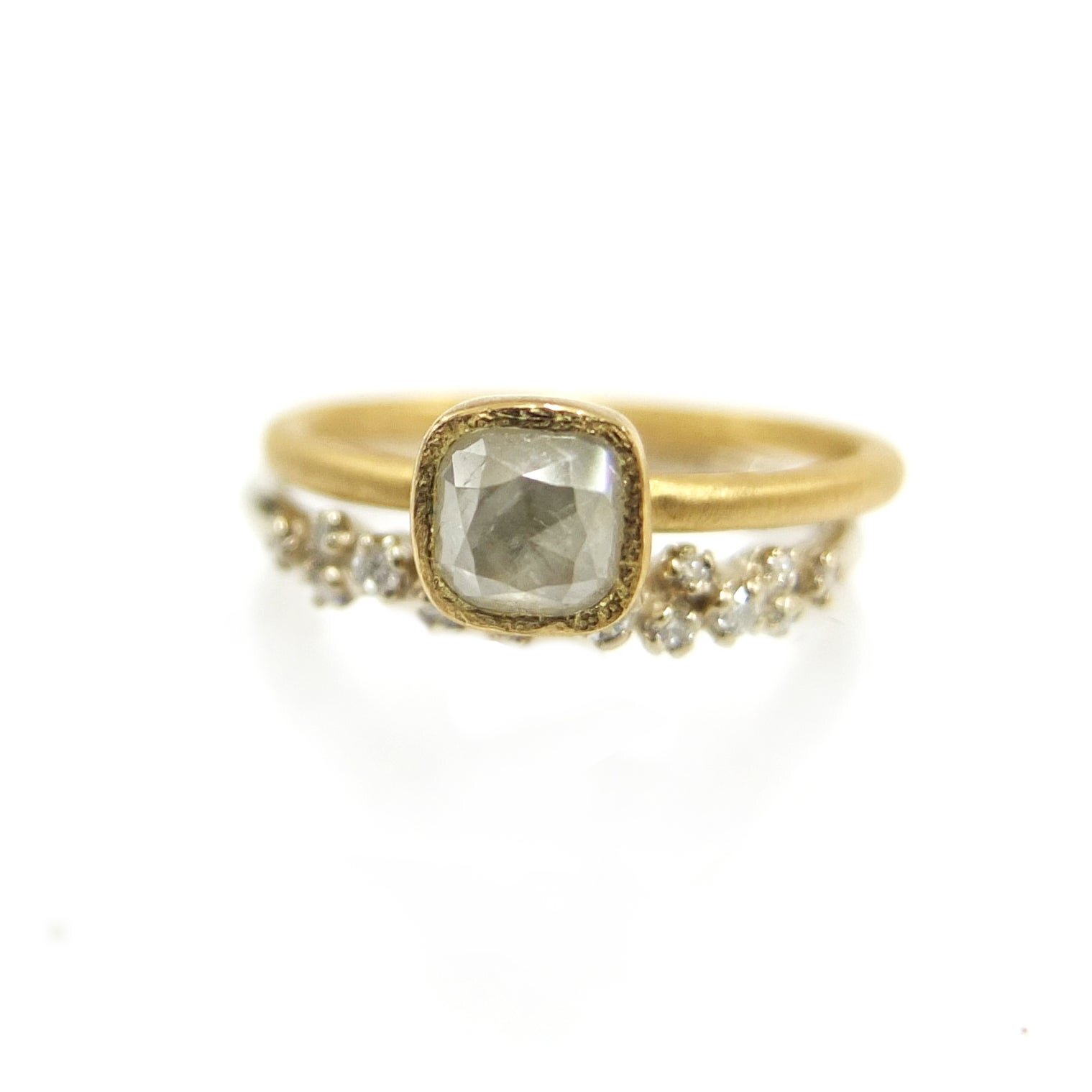 Rose Cut Diamond Shield Ring - R151 — N+A - Handmade Fine Jewelry in NYC
